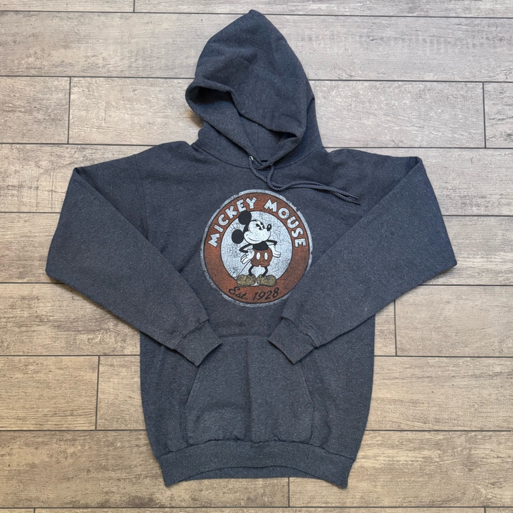 Disneyland Mickey Mouse Charcoal Grey Pullover Hoodie